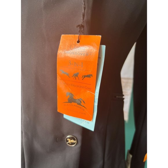 RJ Classics Palermo Orange Label Black Show Coat Size 0R NWT - Picture 3 of 16